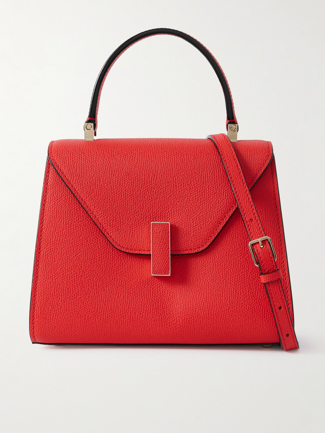 Valextra Iside Mini Textured-leather Tote In Red