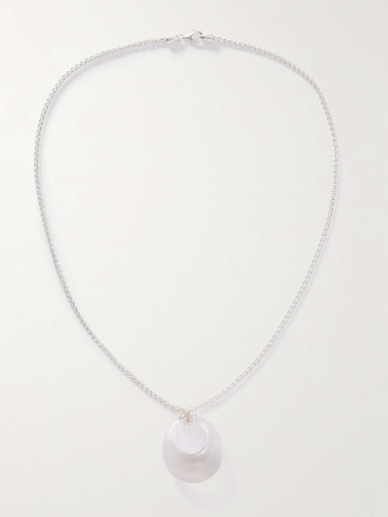 Loren Stewart Moonrise Sterling Silver Quartz Necklace In Silver