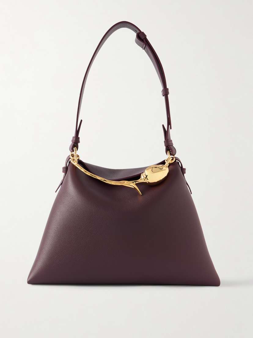 Erdem Bloom Large Embellished Textured-leather Shoulder Bag