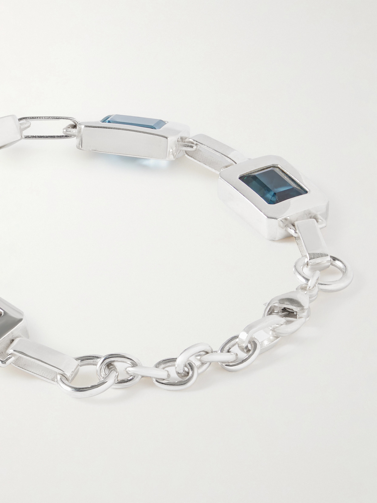 Loren Stewart Roca Link Sterling Silver Multi-stone Bracelet