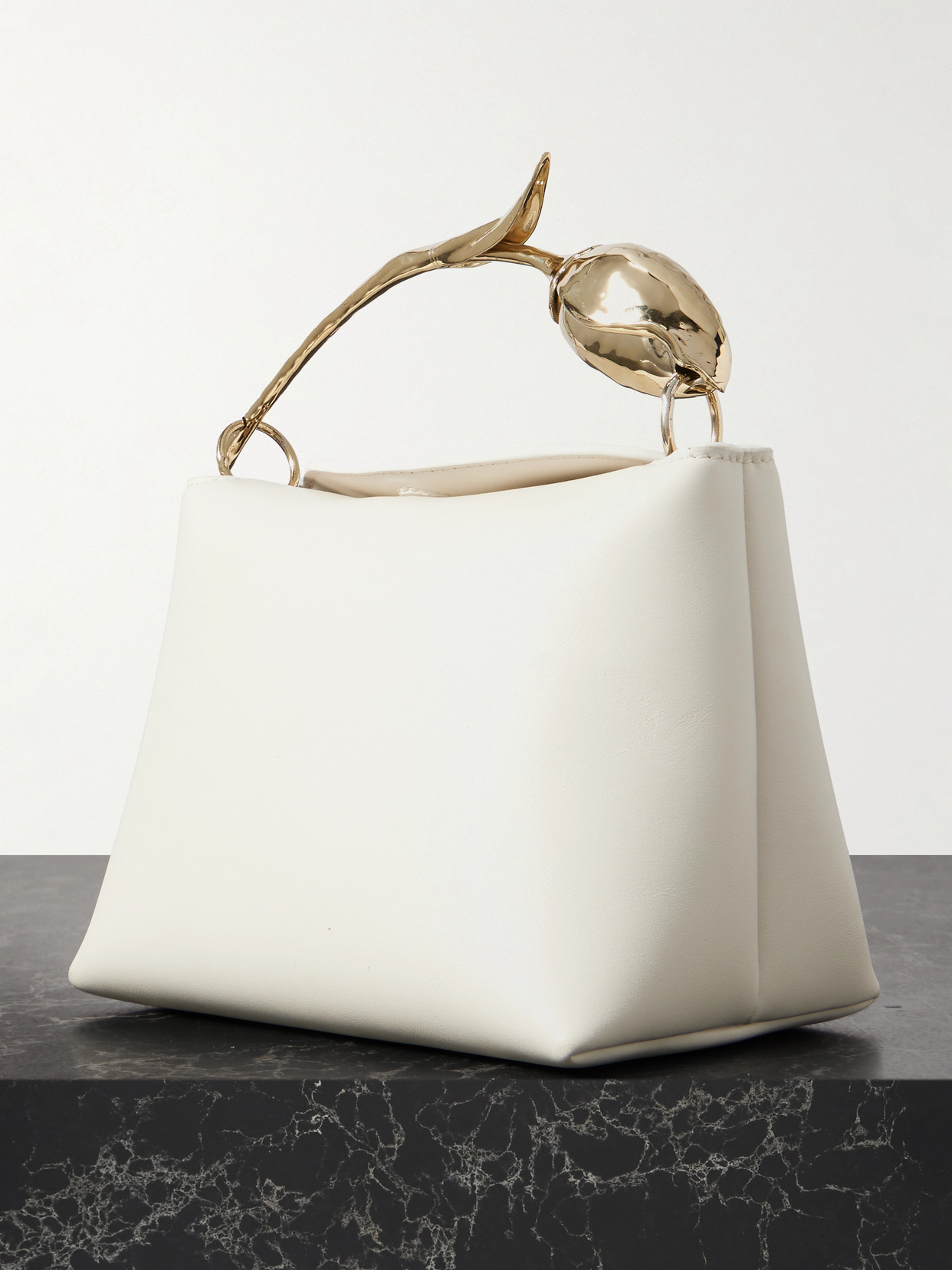 Erdem Womens Porcelain Bloom Mini Leather Top Handle Bag In Yellow