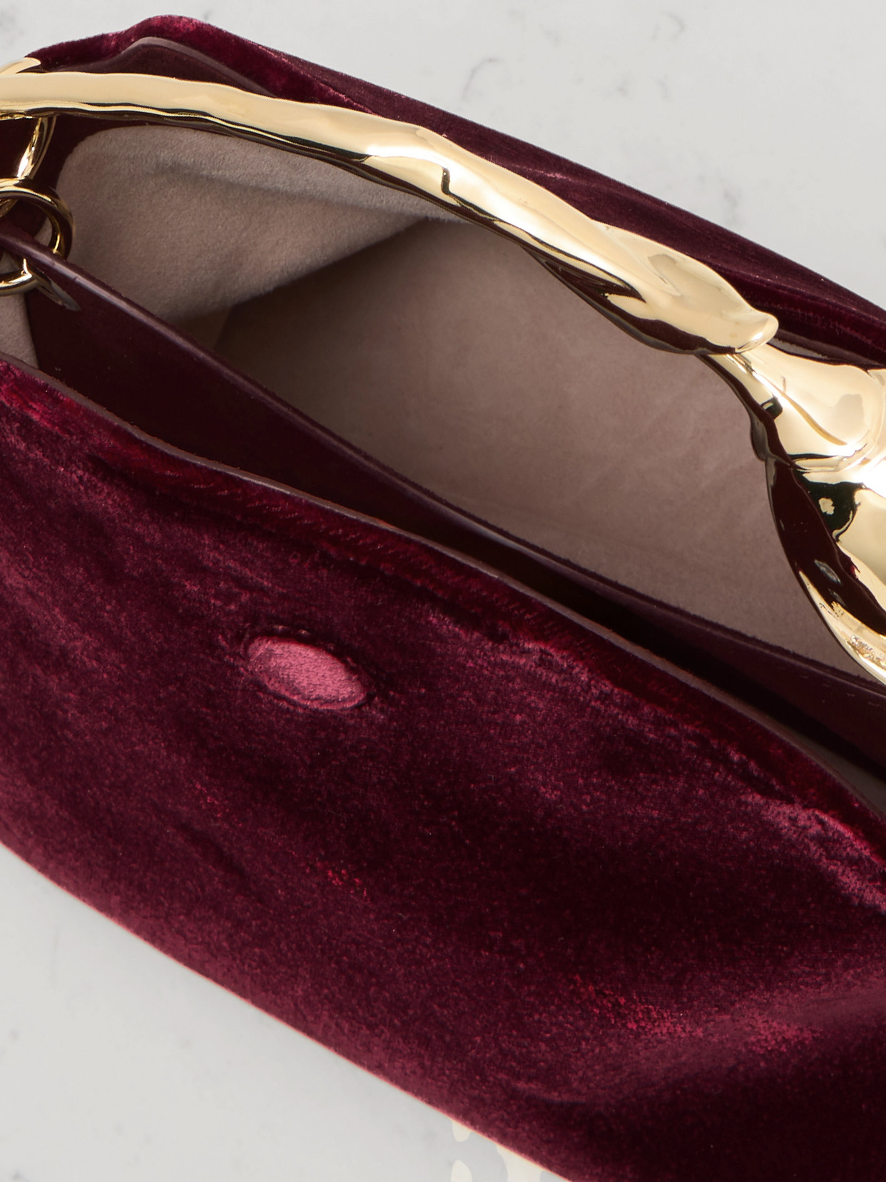 Erdem Womens Malbec Bloom Mini Velvet Top Handle Bag In Burgundy