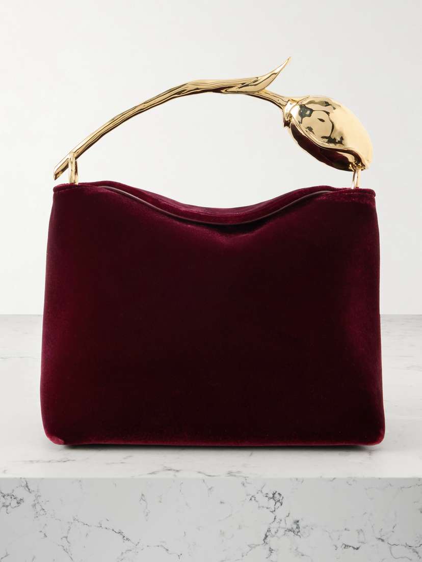 Erdem Bloom Mini Velvet Clutch