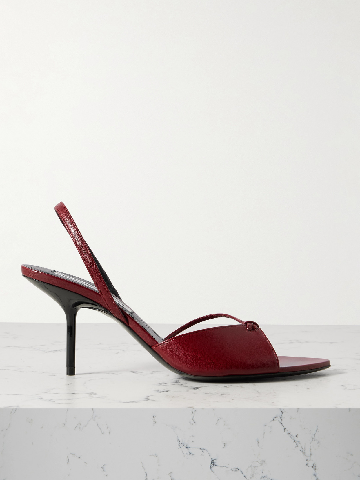 Victoria Beckham Harlow Leather Slingback Sandals In Burgundy