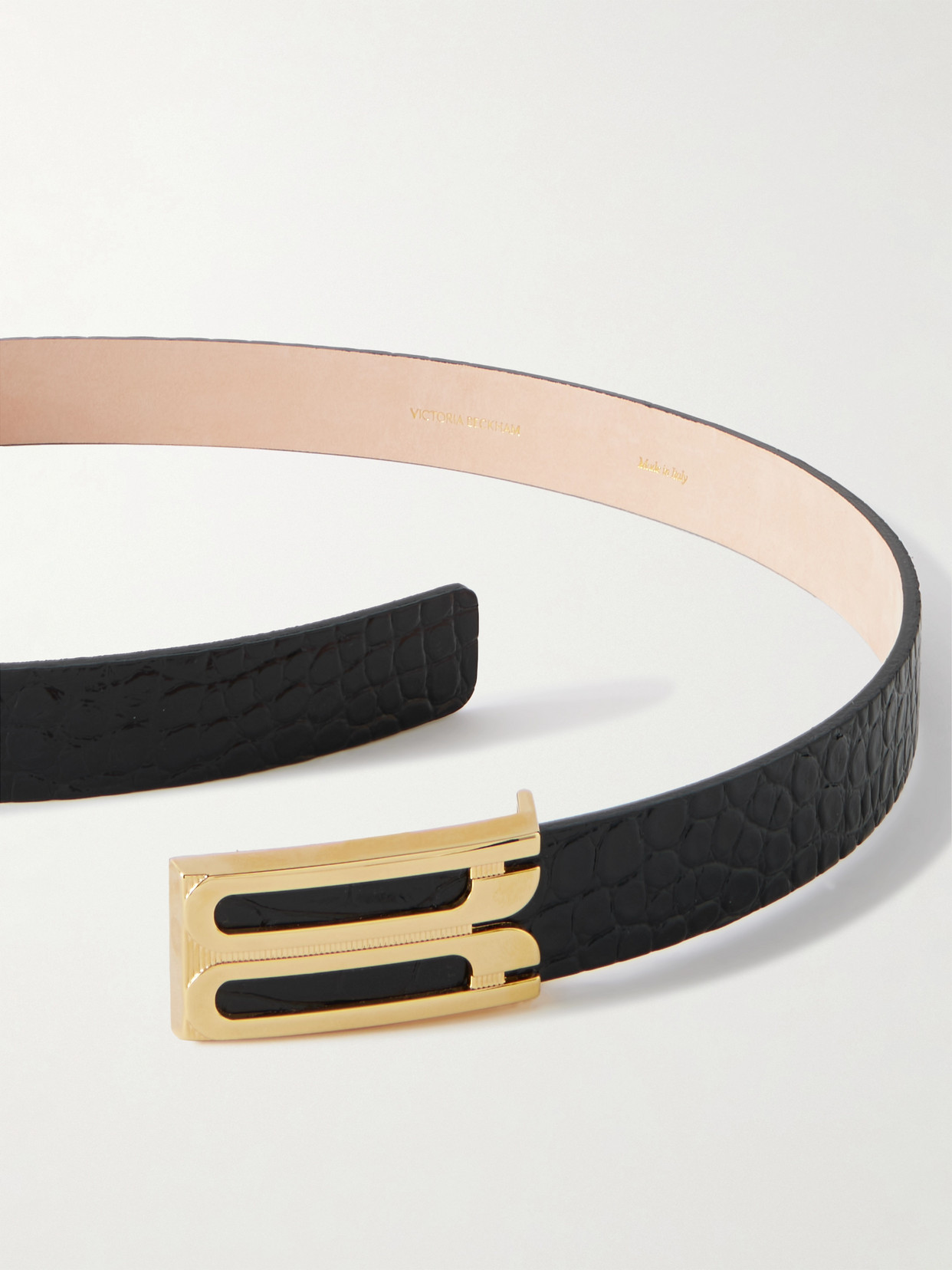 Victoria Beckham Frame Croc-effect Leather Belt