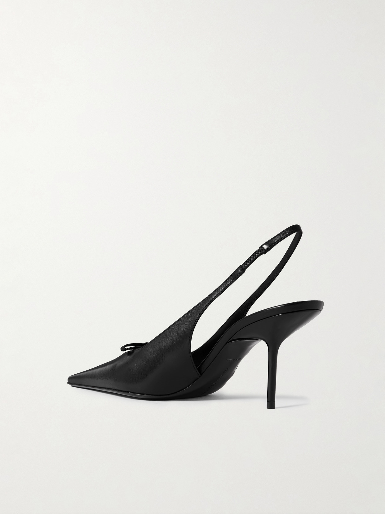 Victoria Beckham Sloan Bow-embellished Leather Slingback Pumps In Black