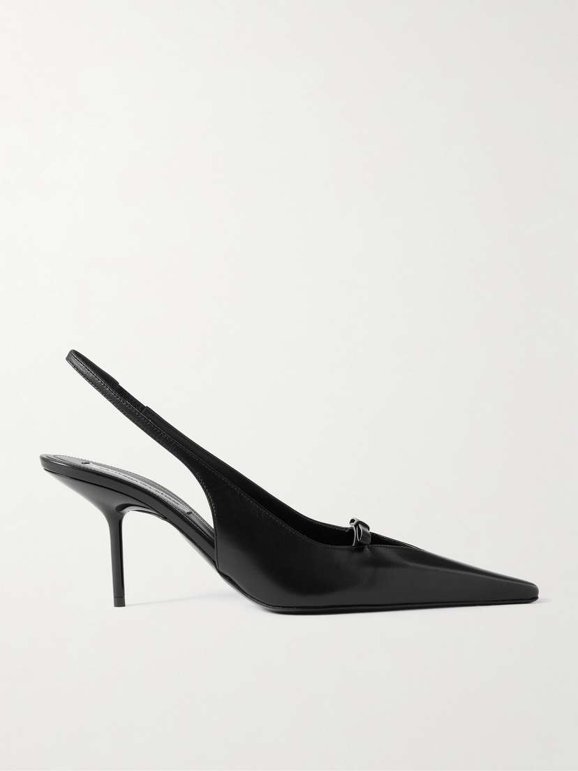 Victoria Beckham Sloan Bow-embellished Leather Slingback Pumps