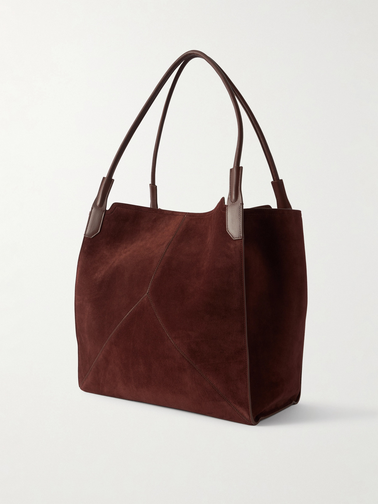 Victoria Beckham Victoria Leather-trimmed Paneled Suede Tote