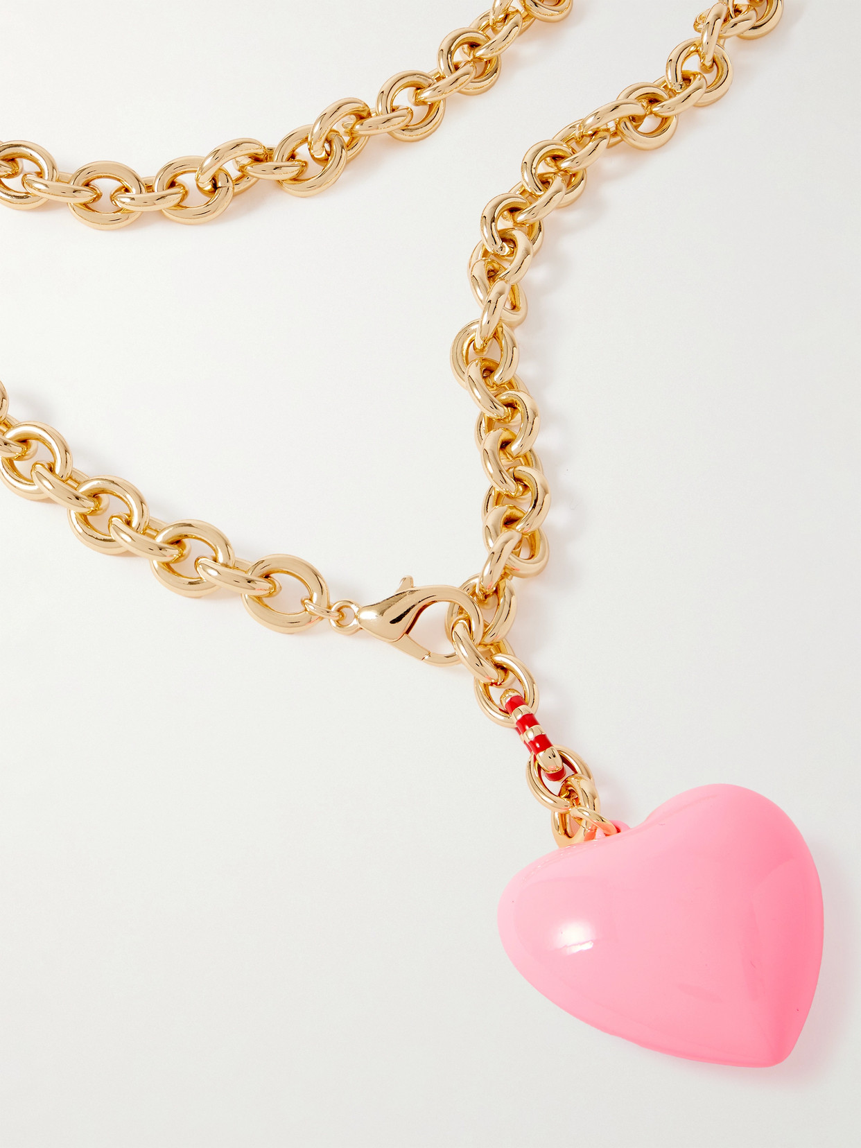 Roxanne Assoulin The Puffy Heart Gold-tone And Enamel Necklace