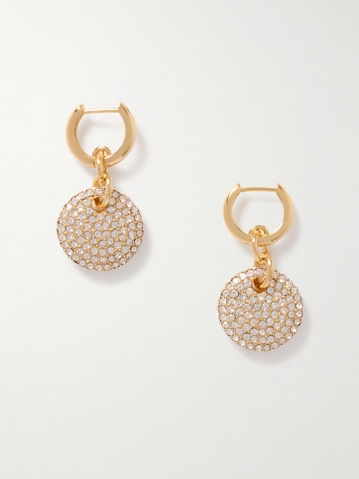 Roxanne Assoulin The Pavé Lentil Gold-tone Crystal Hoop Earrings