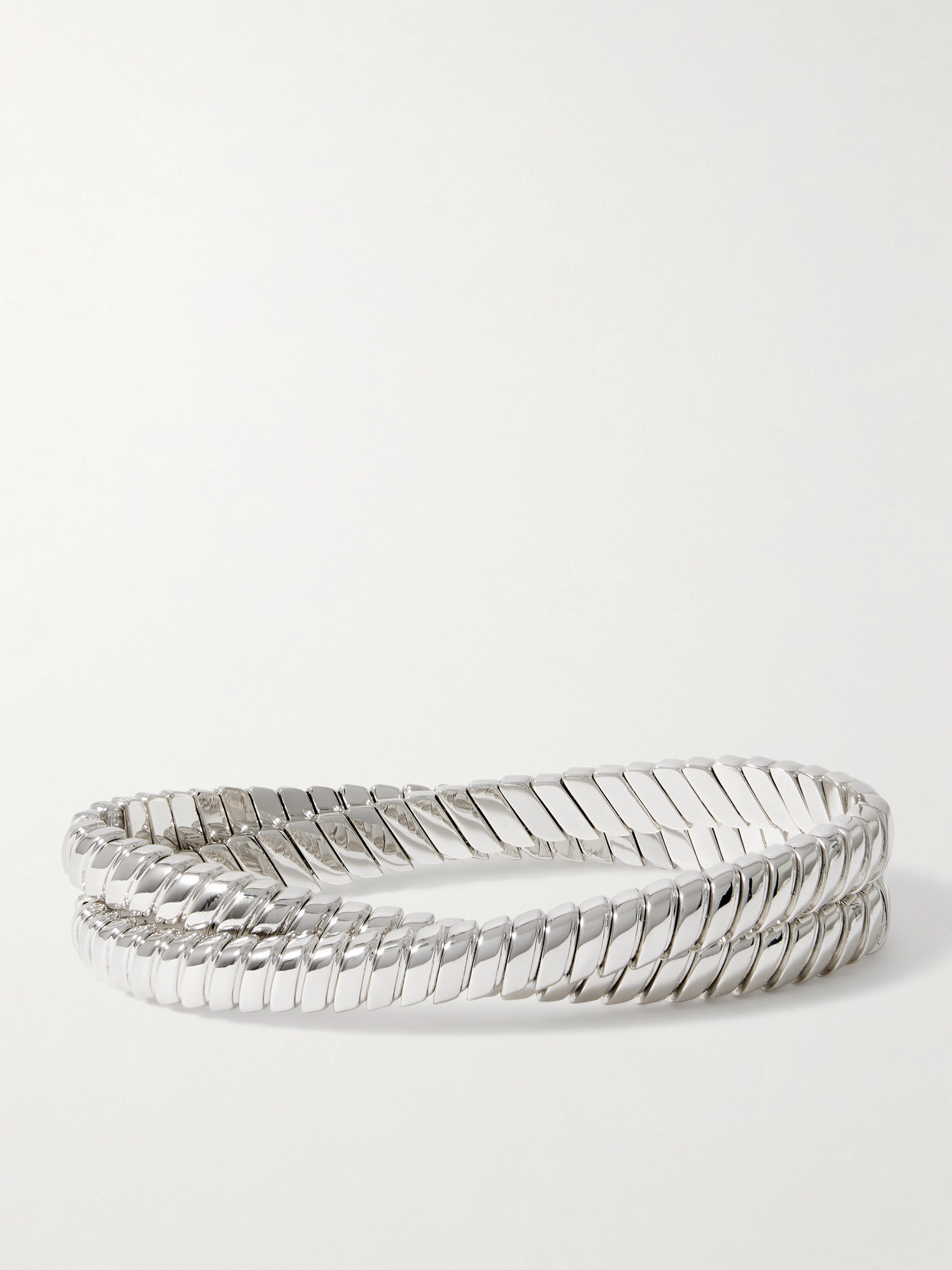 Roxanne Assoulin Double Cobra Silver-tone Bracelet