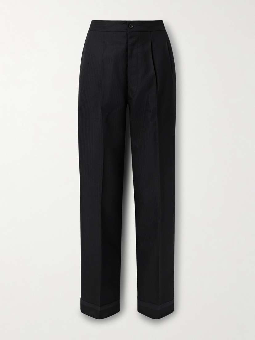 Maison Margiela Herringbone Wool Straight-leg Pants