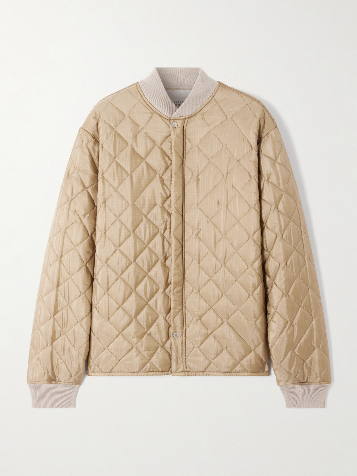Maison Margiela Reversible Quilted Shell And Ribbed Cotton Jacket In Brown