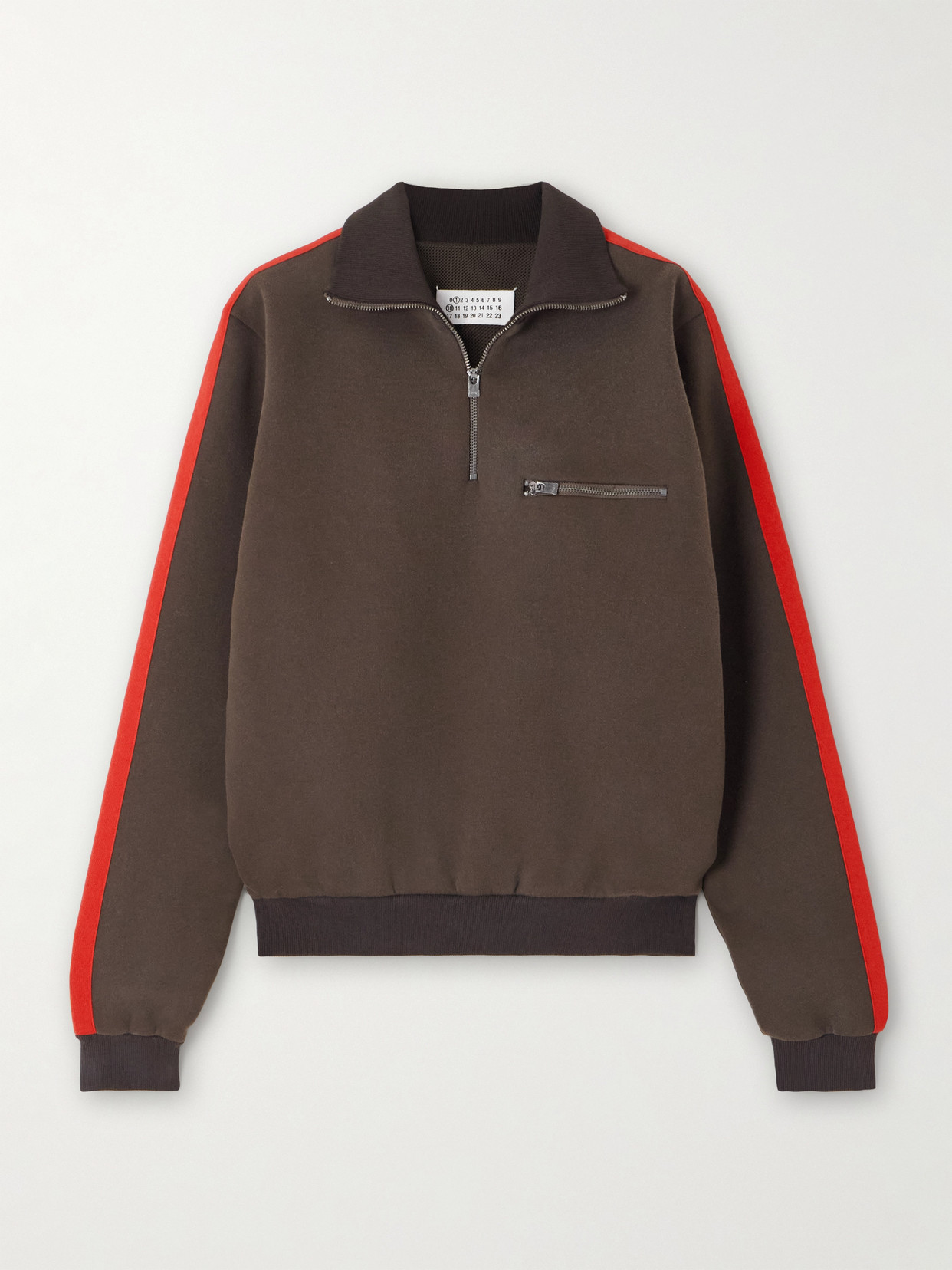 Maison Margiela Cotton-blend Jersey Turtleneck Sweatshirt In Brown