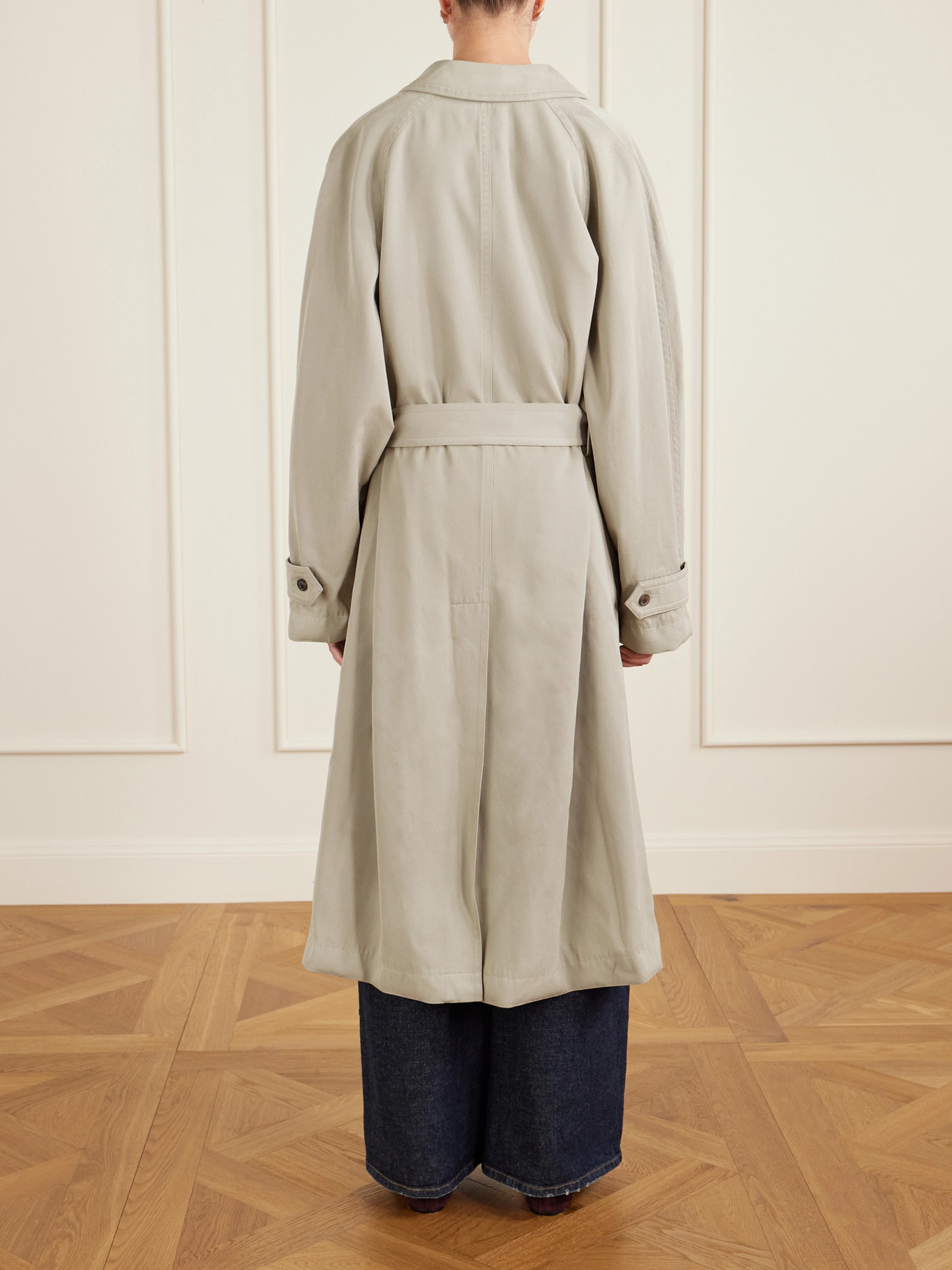 Belted Wool-Gabardine Trench Coat