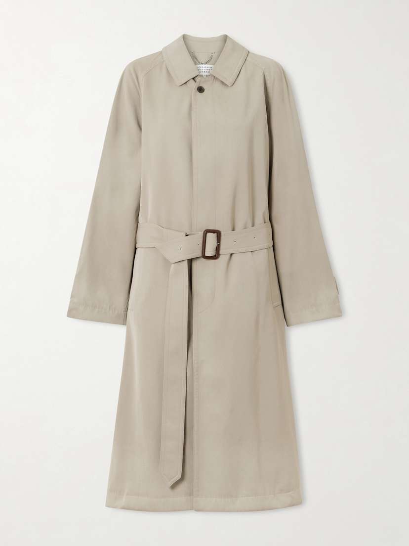 Maison Margiela Belted Wool-gabardine Trench Coat