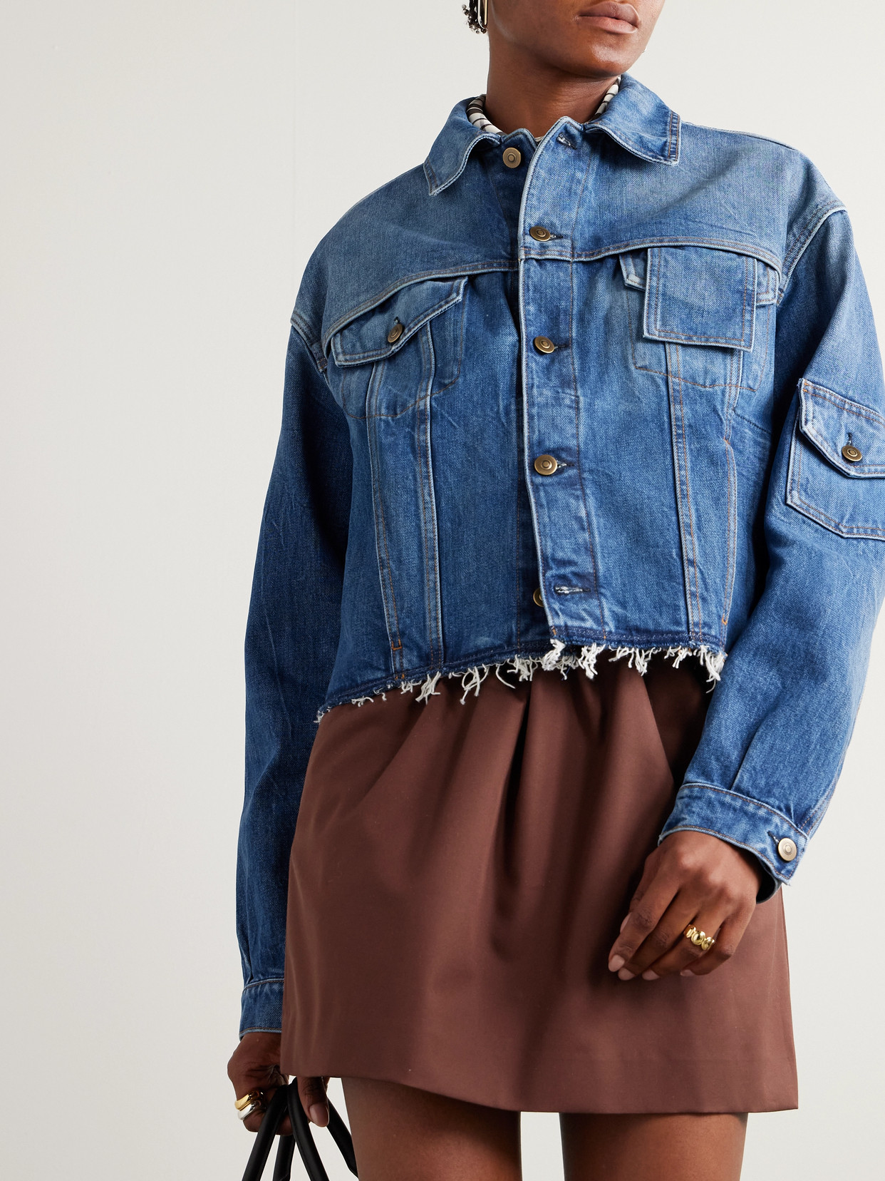 Sports Frayed Denim Jacket