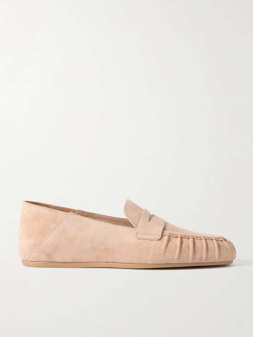 Stuart Weitzman Brooks Collapsible-heel Suede Loafers