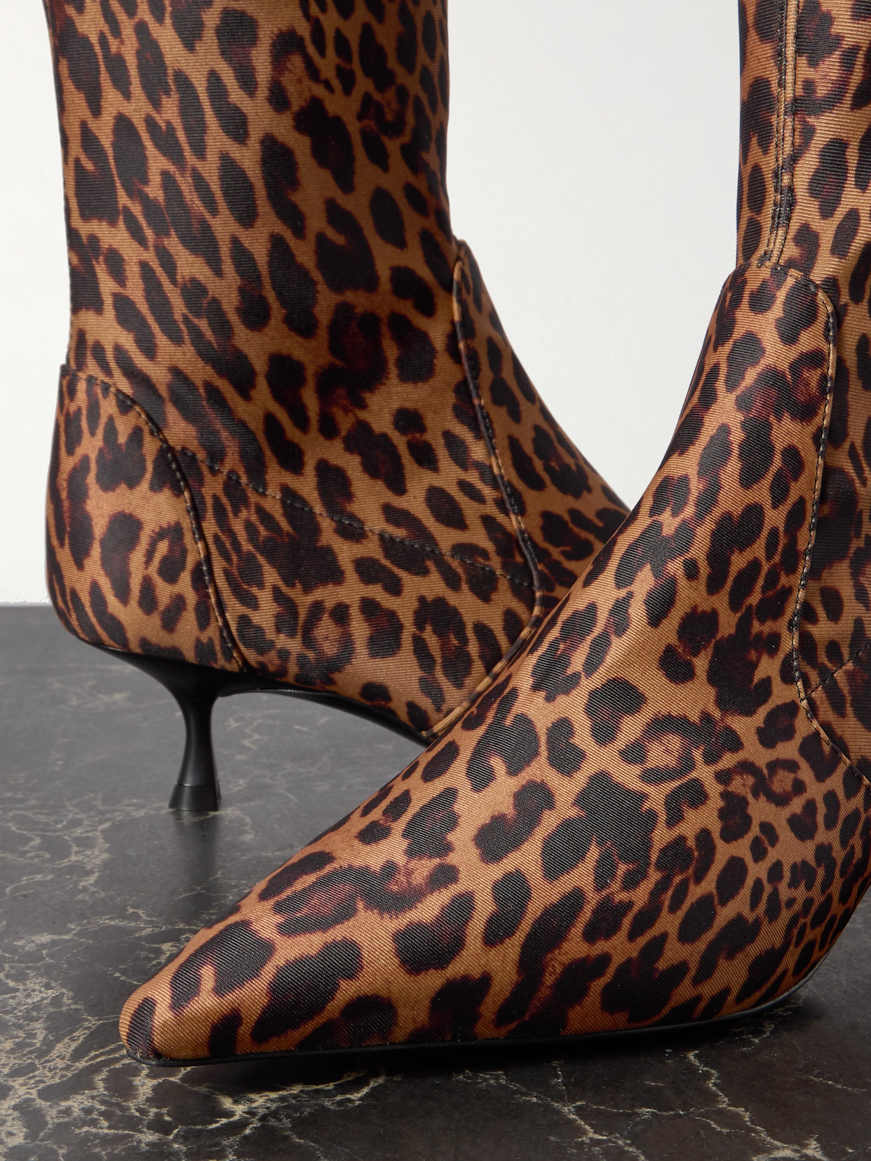 Stuart Weitzman Leopard-print Scuba Ankle Boots In Animal Print