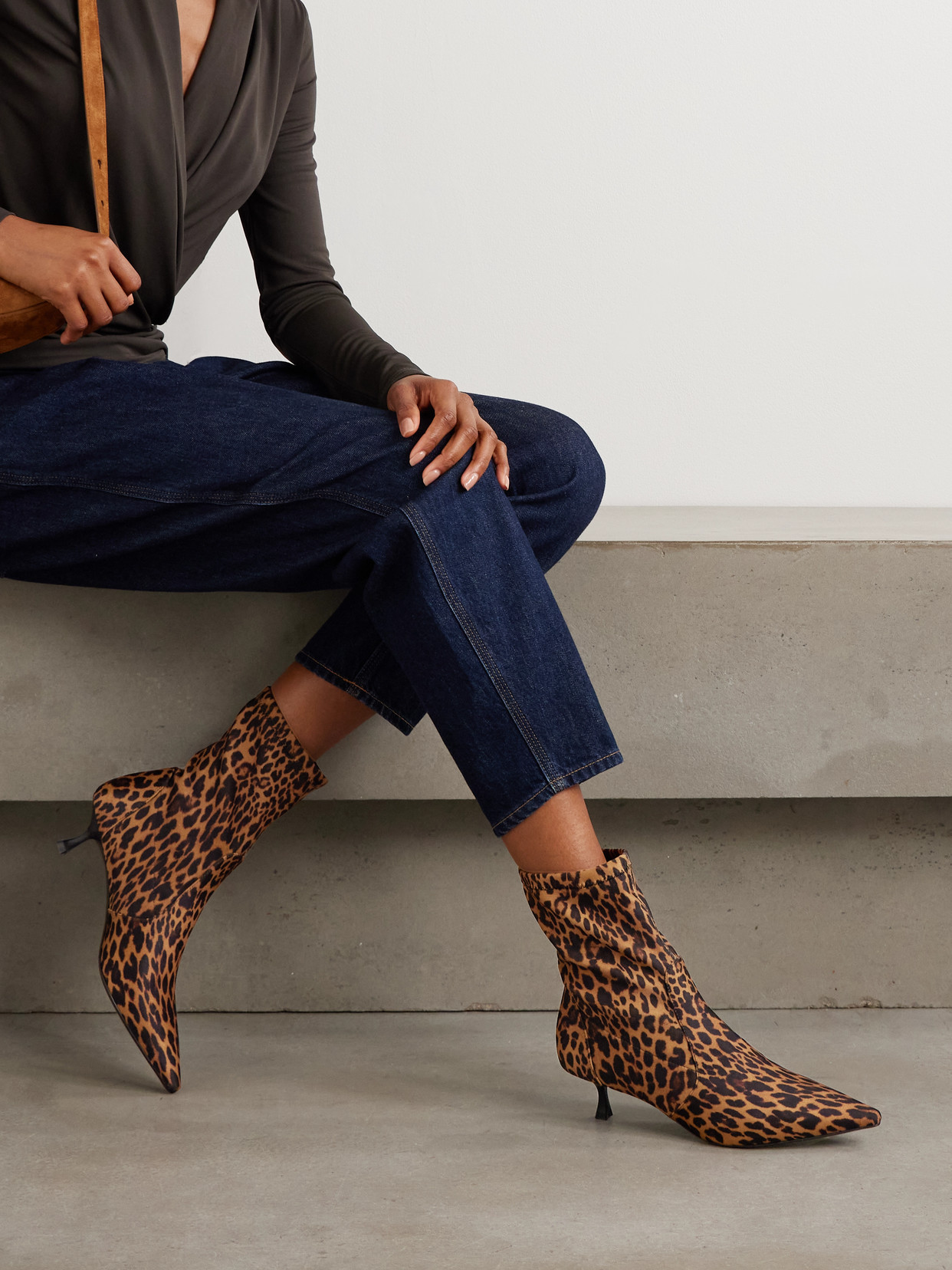 Stuart Weitzman Leopard-print Scuba Ankle Boots In Animal Print