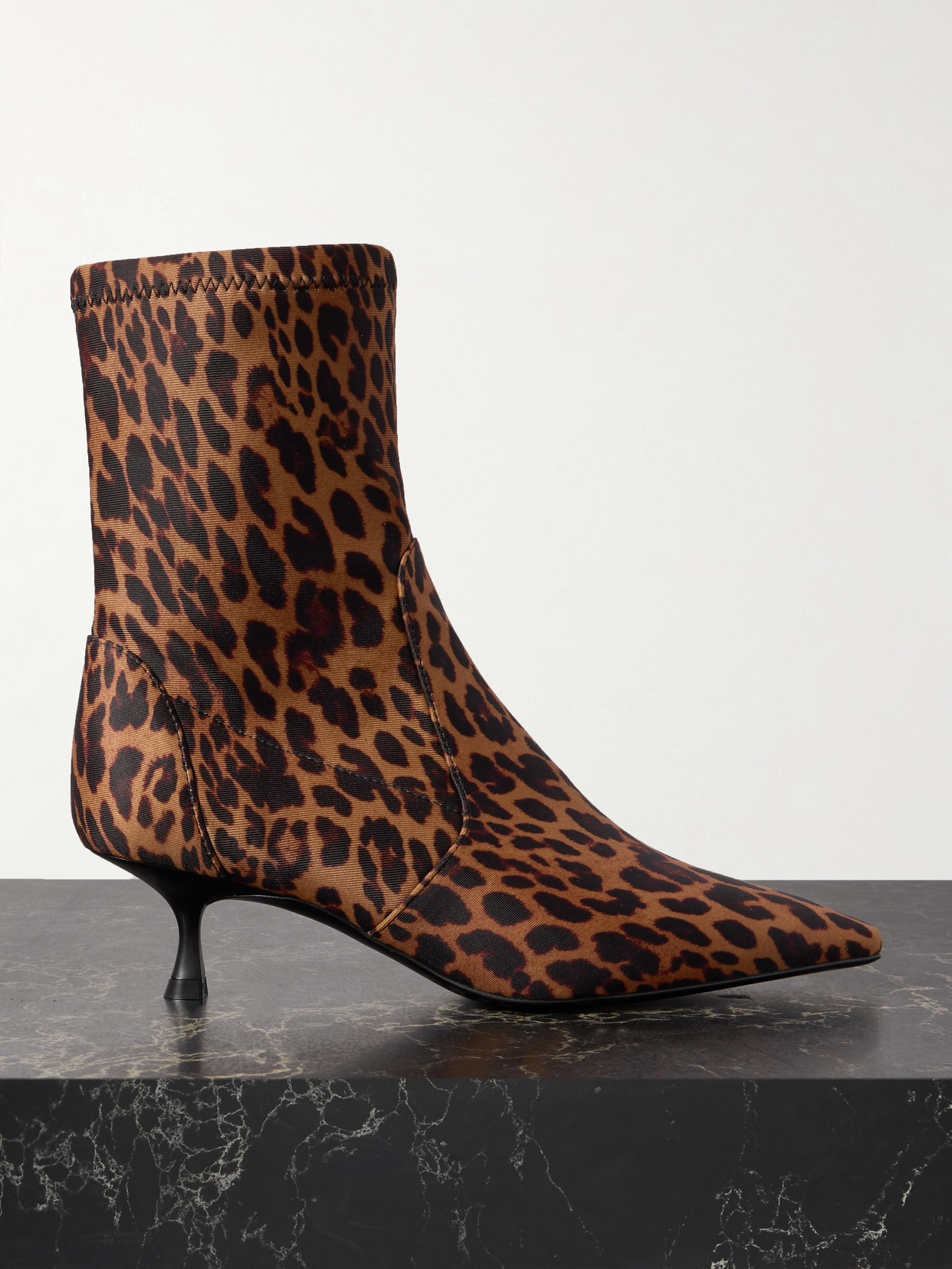 Stuart Weitzman Naomi Leopard-print Scuba Ankle Boots