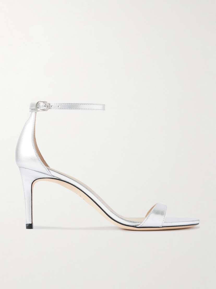 Stuart Weitzman Nudist Ii Metallic Leather Sandals