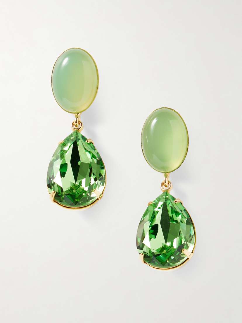 Jennifer Behr Linette Gold-plated, Chalcedony And Crystal Earrings