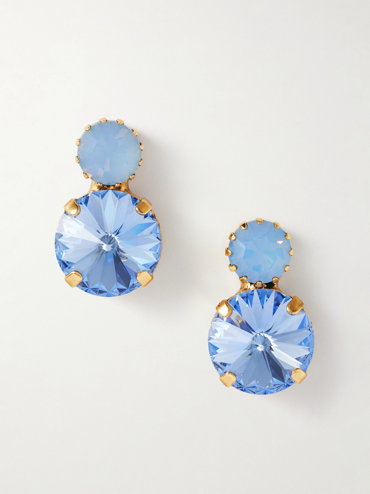 Jennifer Behr Myrla Gold-plated Crystal Earrings In Blue