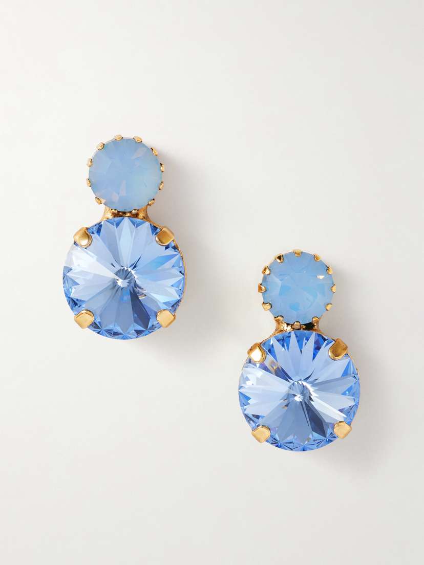Jennifer Behr Myrla Gold-plated Crystal Earrings