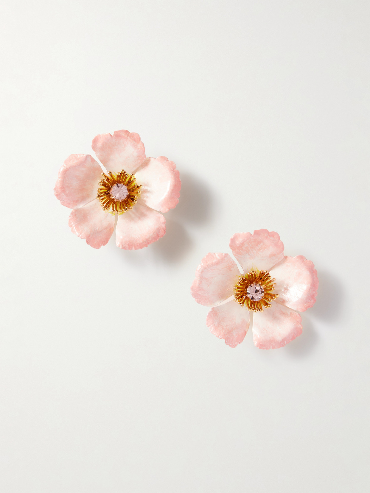 Jennifer Behr Debre Gold-plated Crystal Earrings In Pink
