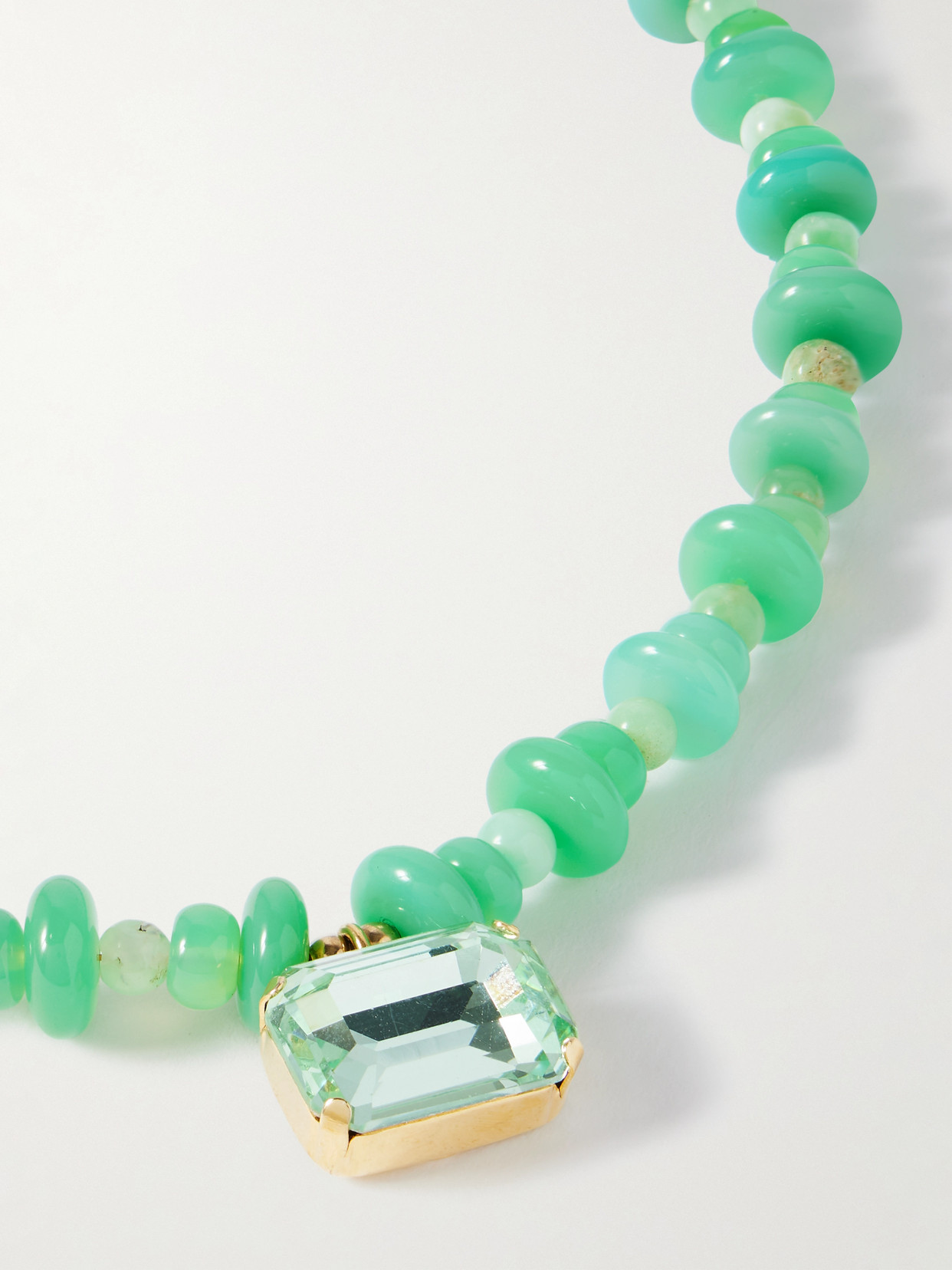 Jennifer Behr Salerno Gold-plated, Chrysoprase And Crystal Necklace
