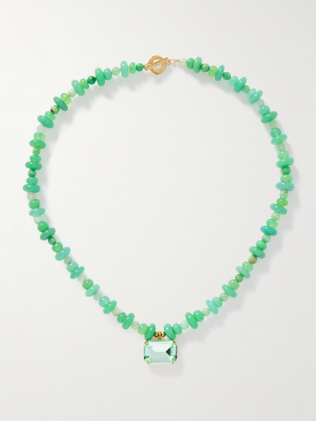 Jennifer Behr Salerno Gold-plated, Chrysoprase And Crystal Necklace