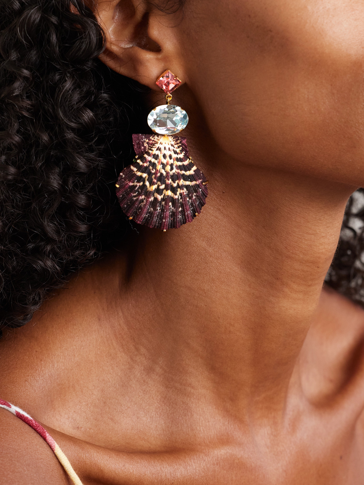 Jennifer Behr Aegean Gold-plated, Shell And Crystal Earrings