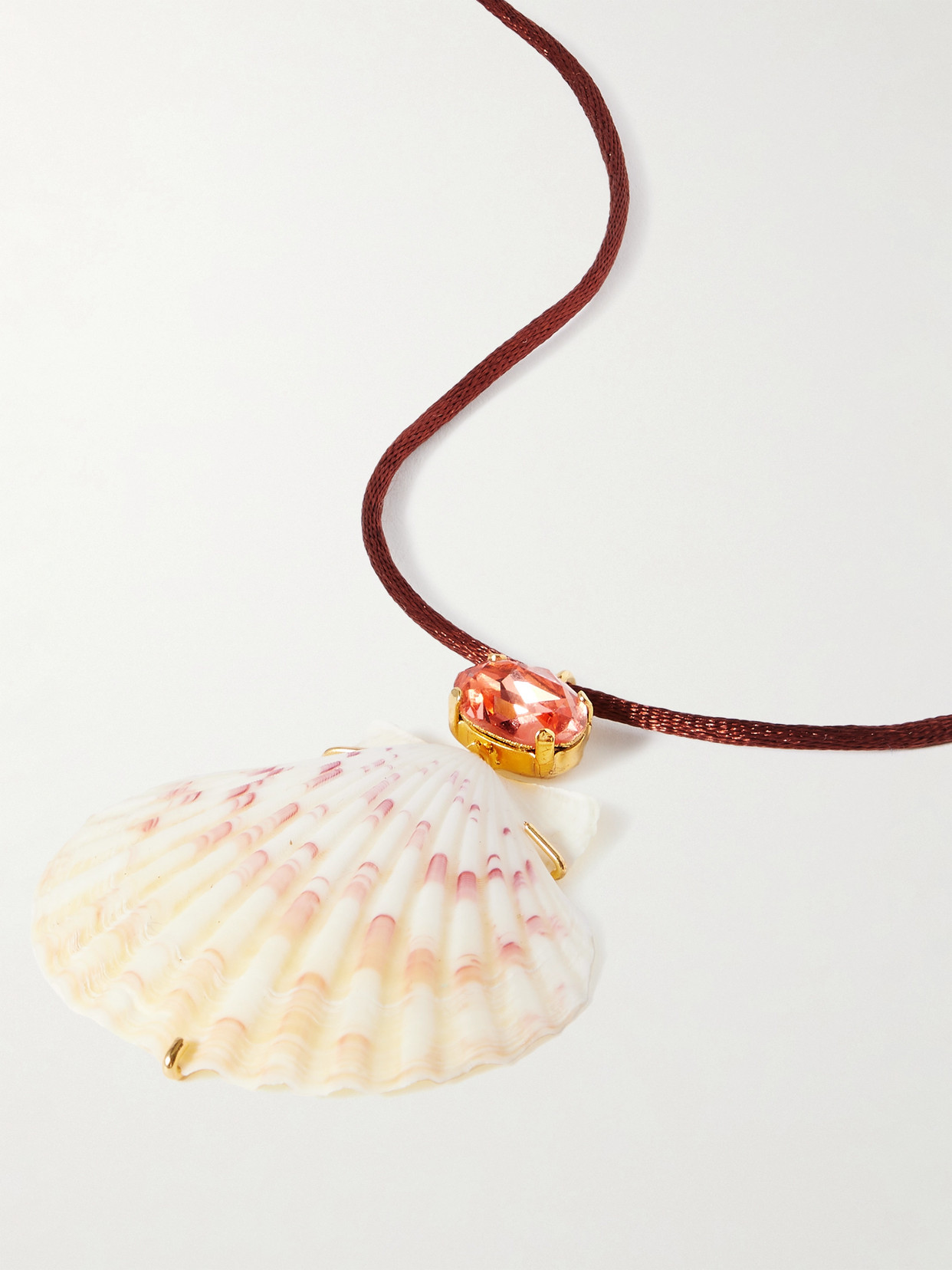 Jennifer Behr Atrani Gold-plated, Shell, Crystal And Cord Necklace