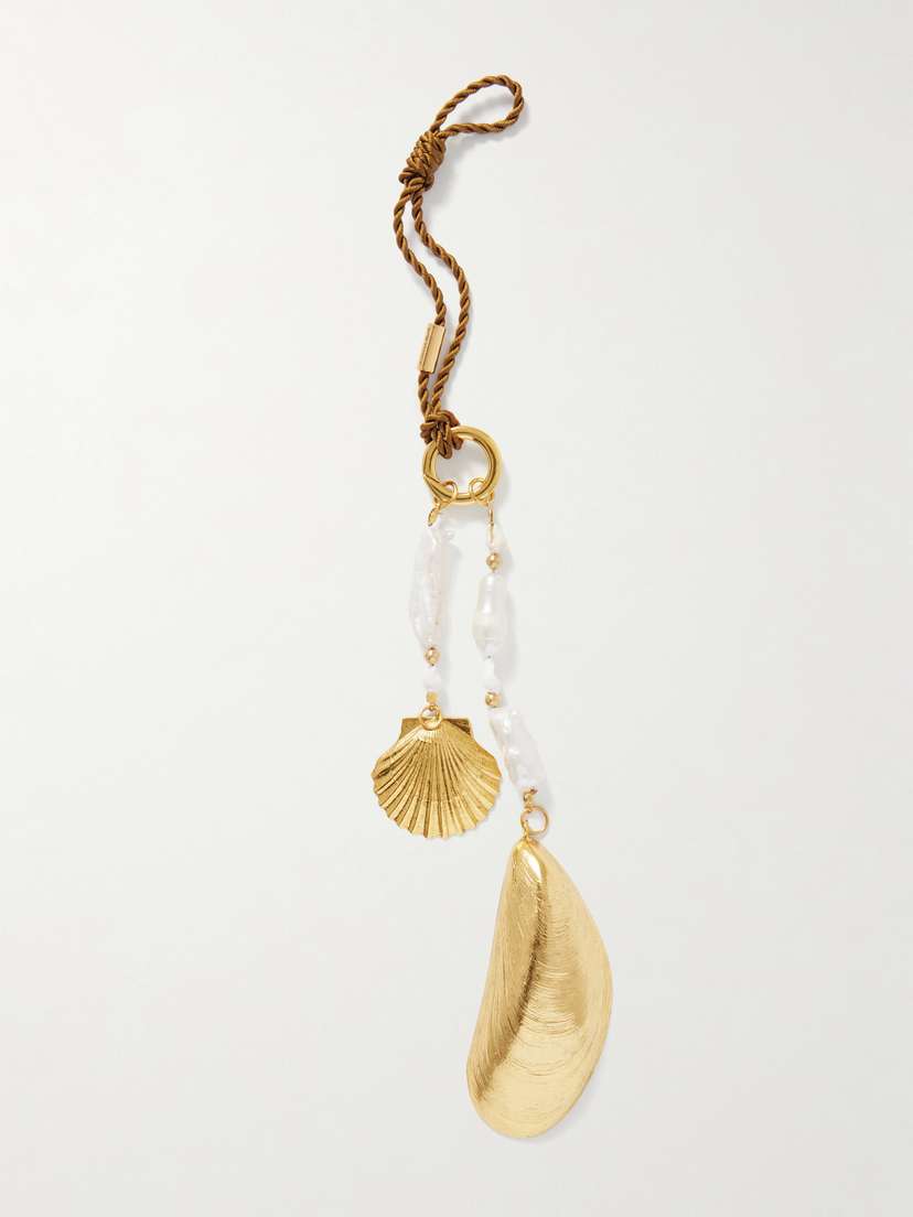 Jennifer Behr plated, Pearl And Cord Keychain