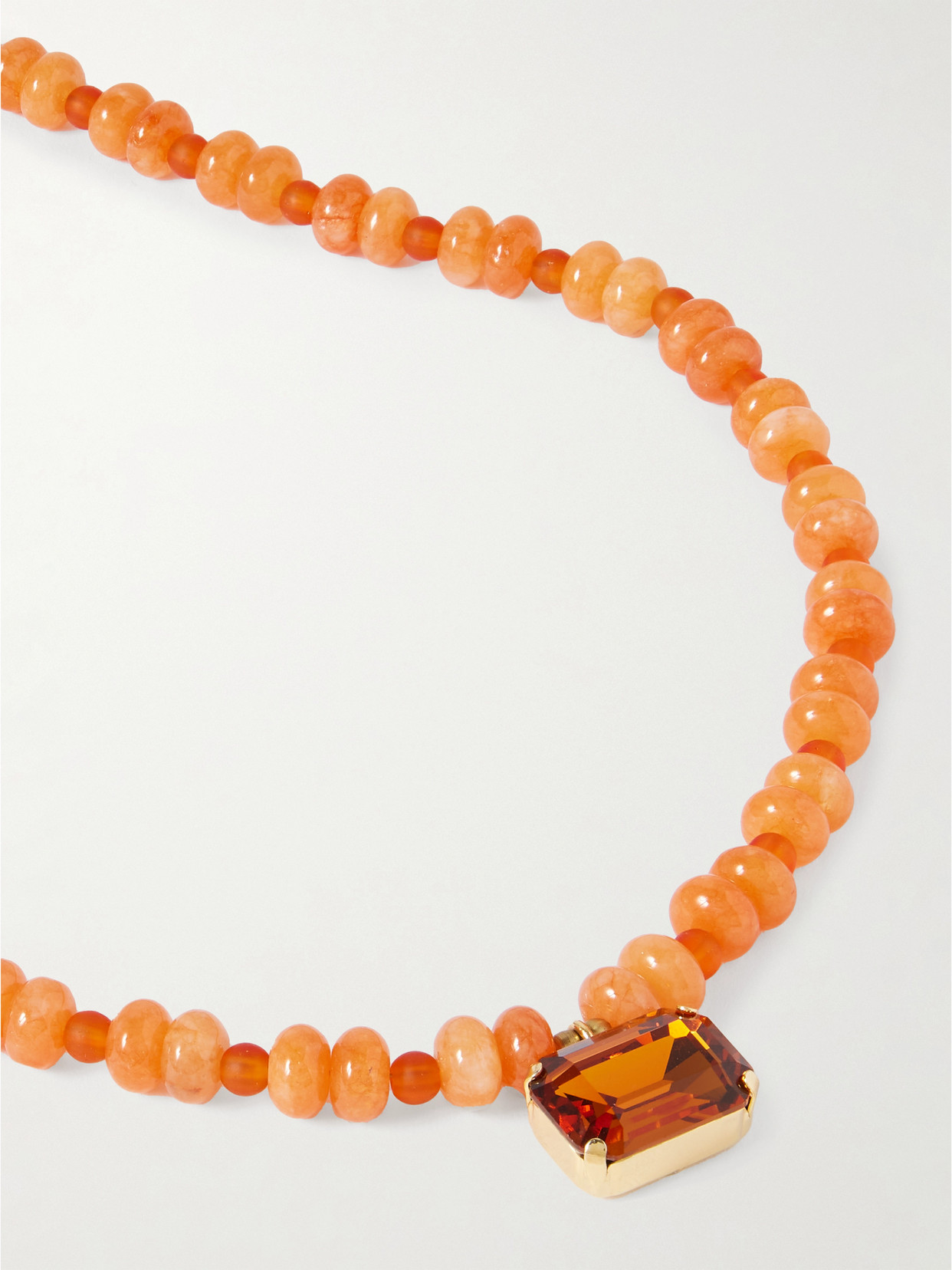 Jennifer Behr Salerno Gold-plated, Carnelian And Crystal Necklace