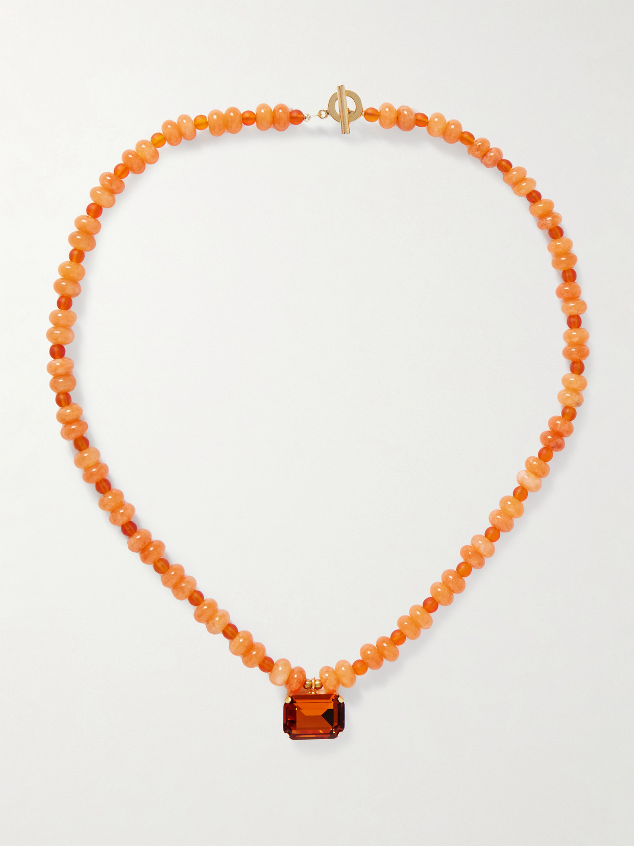 Jennifer Behr Salerno Gold-plated, Carnelian And Crystal Necklace