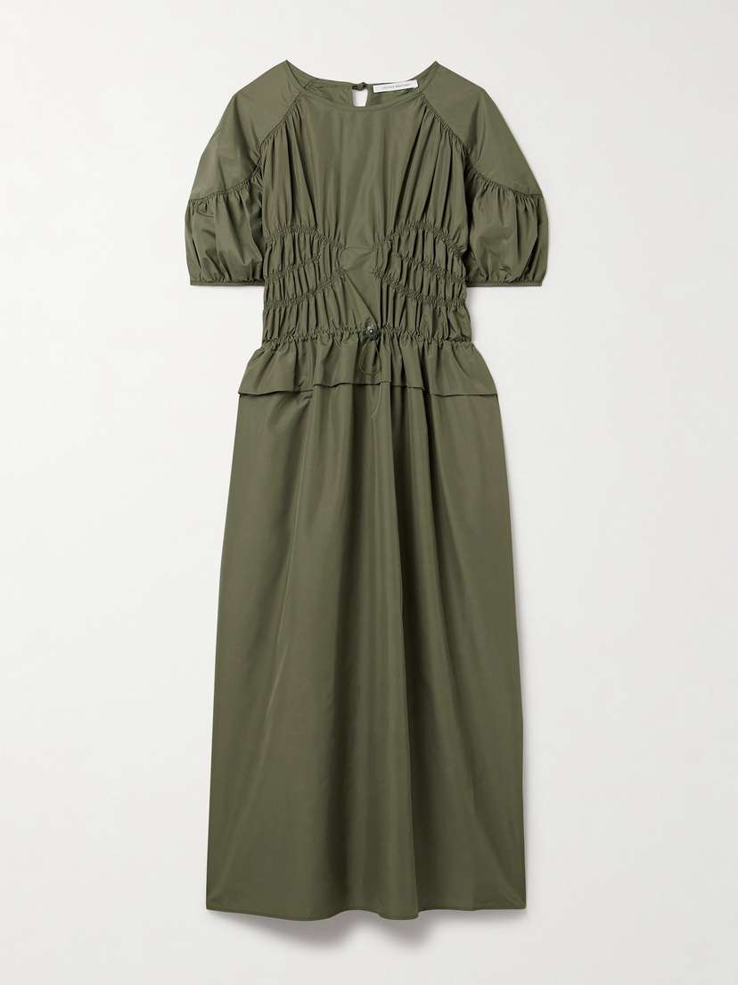 Cecilie Bahnsen Betsy Shirred Recycled-shell Midi Dress