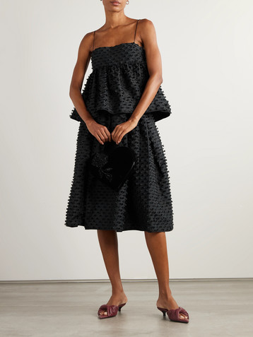 Cecilie Bahnsen Babette fil coupé shell peplum top