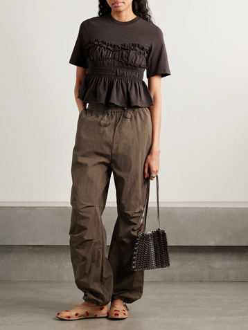 Cecilie Bahnsen Vilde ruffled shirred cotton-jersey T-shirt
