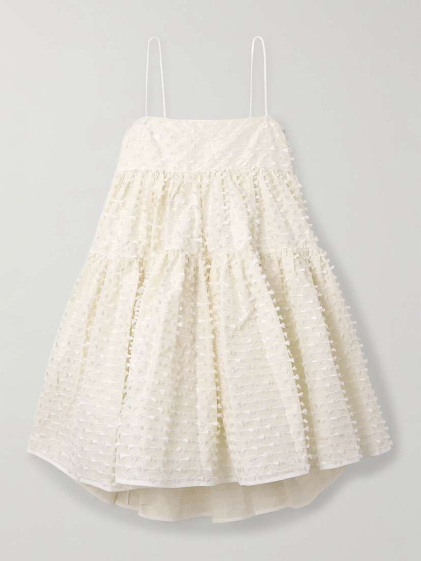 Cecilie Bahnsen Oberra Tiered Fil Coupé Shell Mini Dress