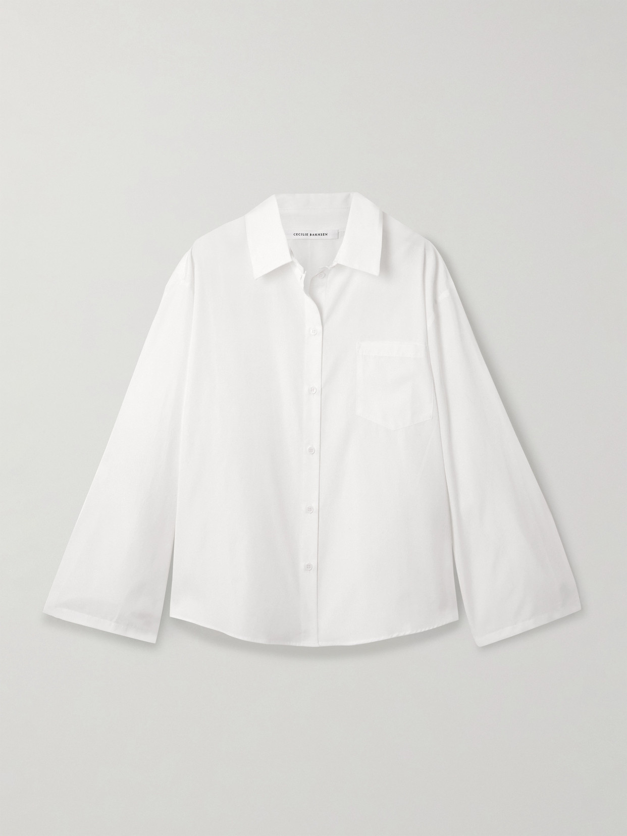 Cecilie Bahnsen Bridget Bow-detailed Cotton-poplin Shirt In White