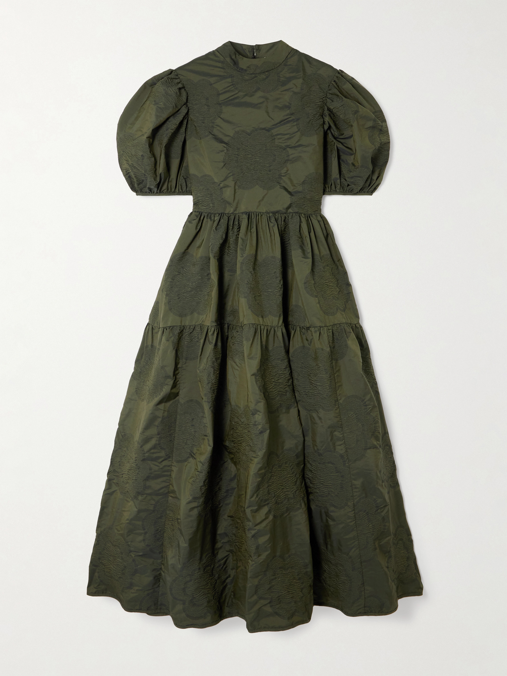 Cecilie Bahnsen Kelly tiered matelassé-taffeta midi dress
