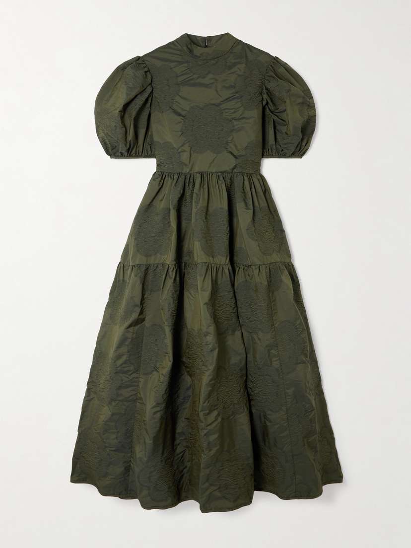 Cecilie Bahnsen Kelly Tiered Matelassé-taffeta Midi Dress