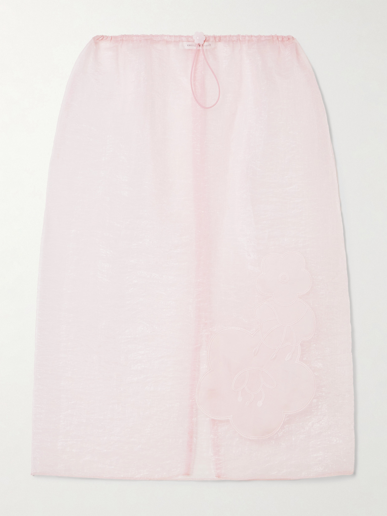 Cecilie Bahnsen Bambi Appliquéd Crinkled-organza Midi Skirt In Pink