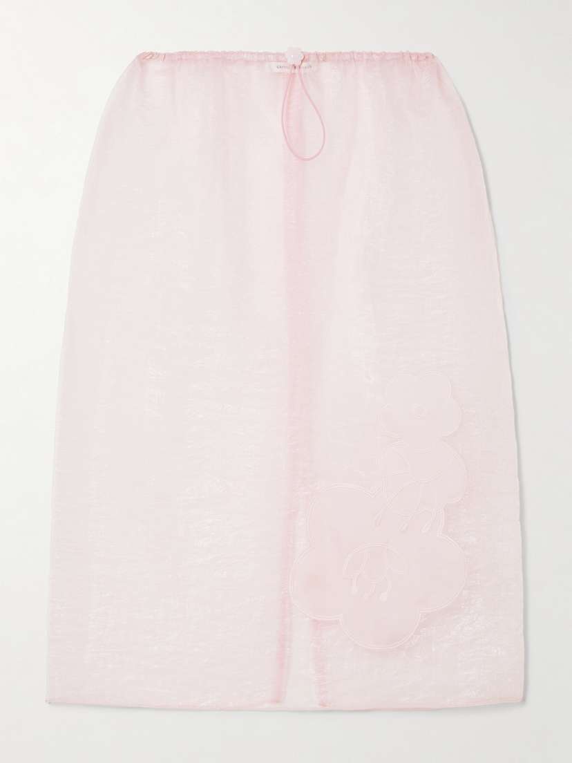 Cecilie Bahnsen Bambi Appliquéd Crinkled-organza Midi Skirt