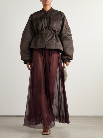 Cecilie Bahnsen Birdie ruched padded shell bomber jacket