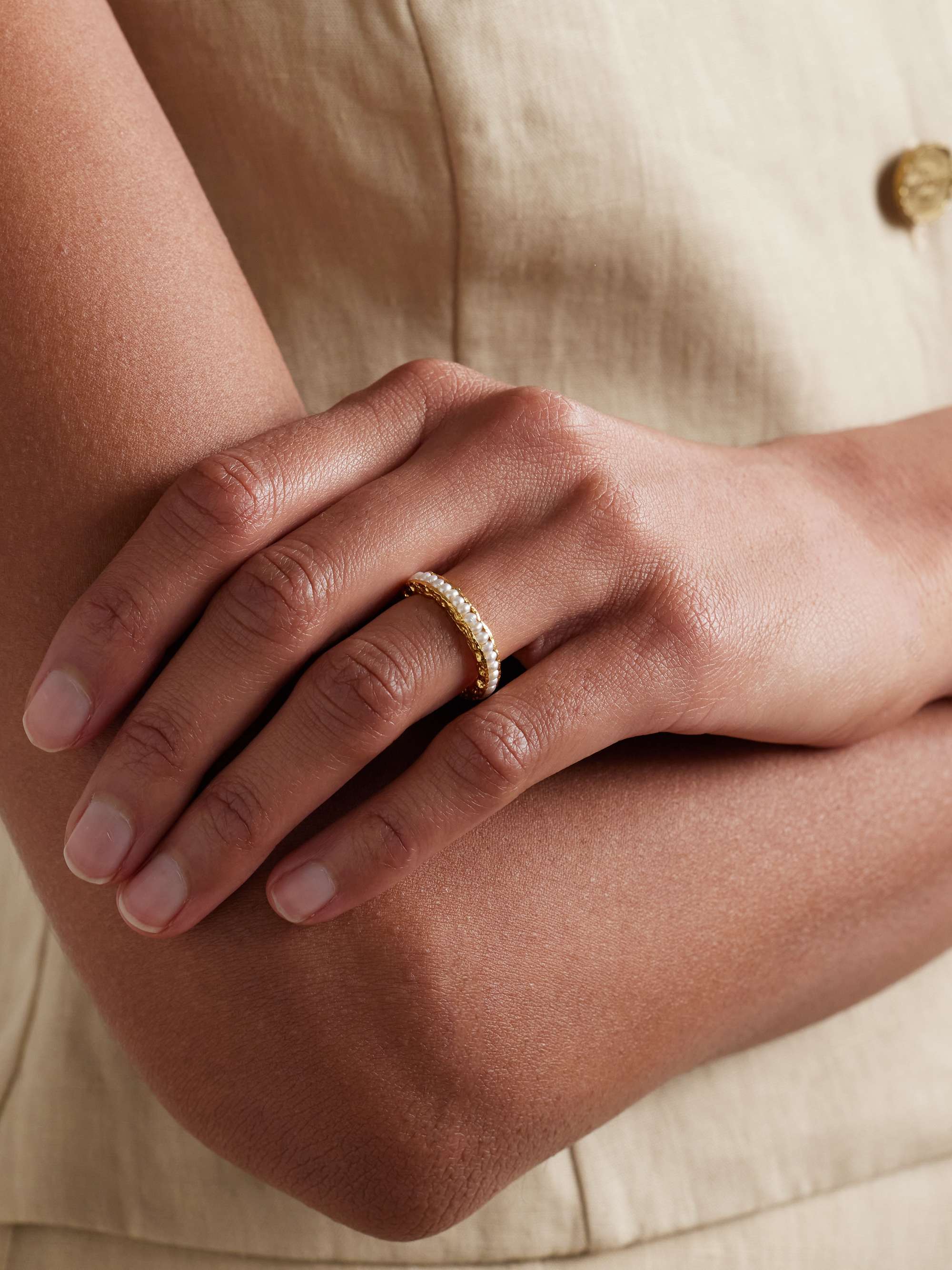 PACHAREE Gold-plated pearl ring