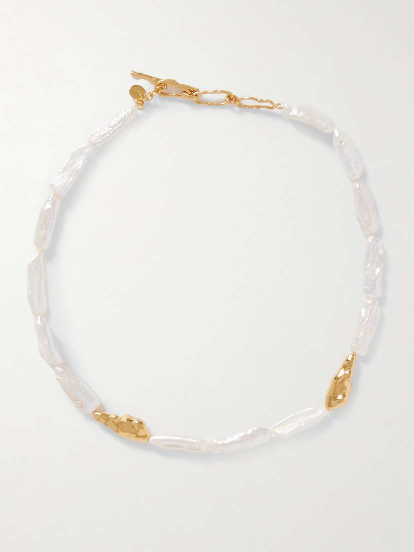 Pacharee Birch Gold-plated Pearl Necklace