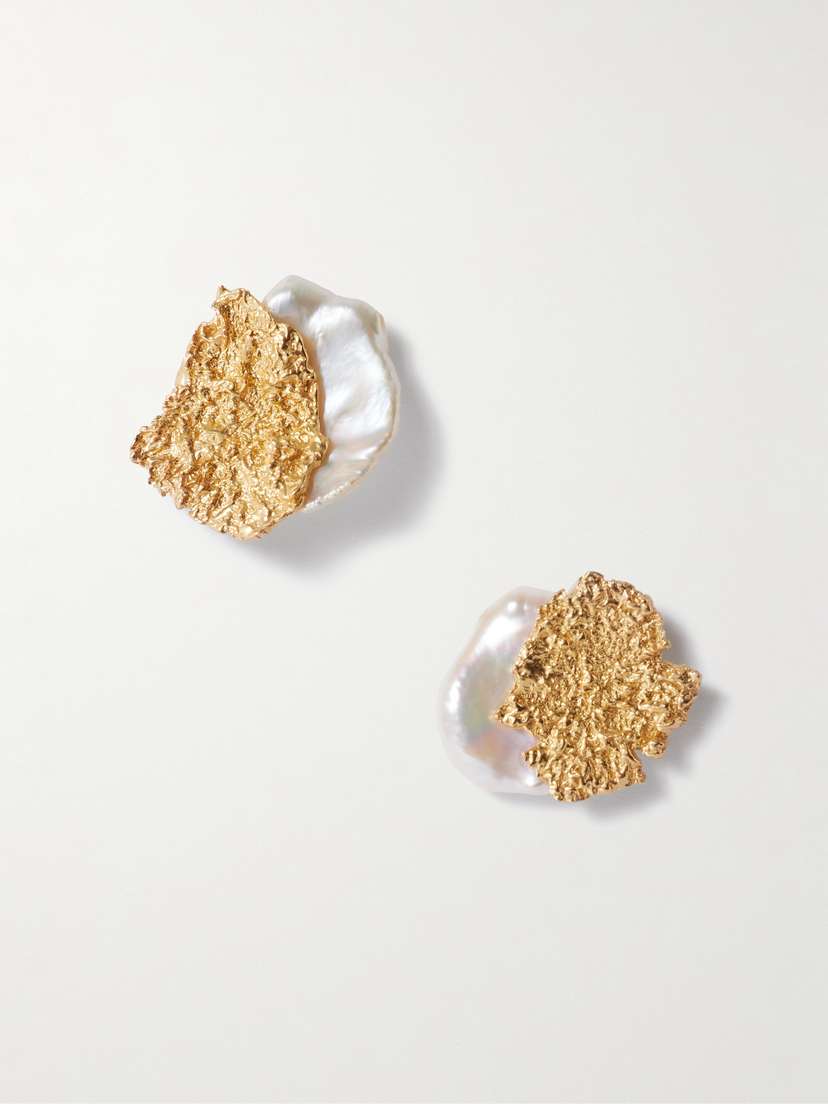 Pacharee Moss Gold-plated Pearl Earrings